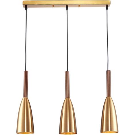 Nordische Pendelleuchte aus Messingmetall, modisch, luxuriös, modern, Mini-Deckenleuchte (A, gerade, 3 Lichter)