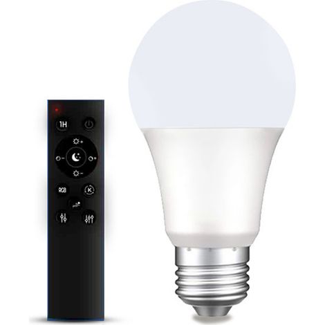Ampoule LED intelligente avec télécommande, variateur couleur infini, RGB dimmable, éclairage ambiant maison (1/5)
