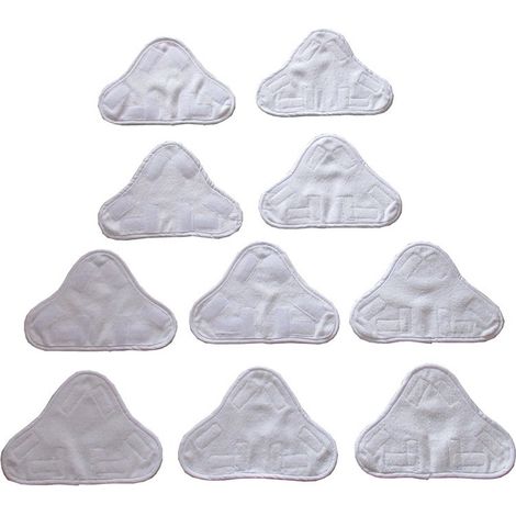 Lot de 10 Lingettes, triangle blanc, tissu absorbant, lavable, pour nettoyeur vapeur (1/5)