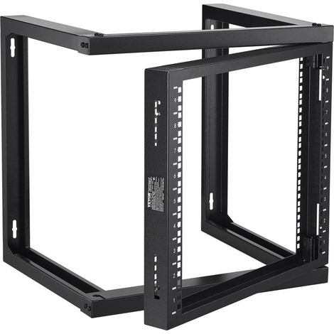 Rack Serveur Réseau 9U 19 Pouces Mural Cadre Ouvert Q235 Noir Charge 68,04 kg SPT-505-09 (1/5)