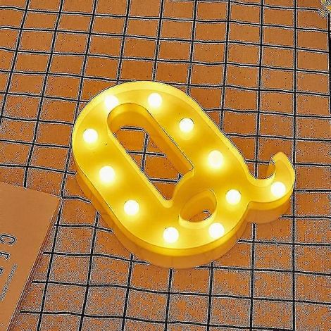 Lampe LED lumineuse de 16/22 cm avec 26 lettres anglaises (taille, couleur : Q-16 cm) - Décoration idéale pour mariage, anniversaire, déclaration ou demande en mariage (1/5)