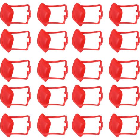 Lot de 20 abreuvoirs automatiques pour poules, antirouille, de couleur vive, rouges.