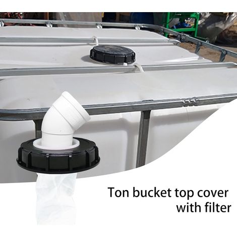 Filtre de couvercle IBC 165 mm angle 45 degrés couverture pour cuve 1000 litres filtre nylon lavable DN150 (1/5)