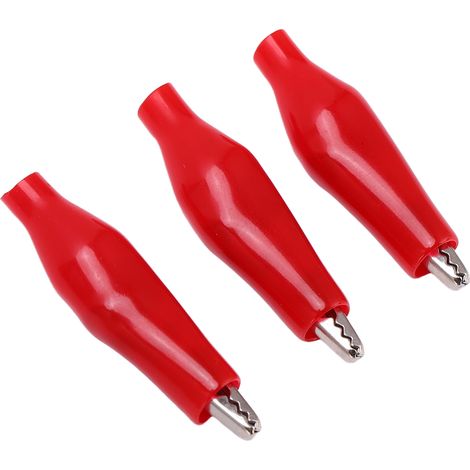 Lot de 100 pinces de test électrique à poignée unique, assortiment de clips de charge, pince de batterie pour test de puissance, rouge (1/5)