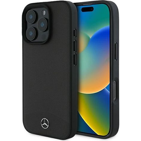 Mercedes MEHMP16X23RBARK iPhone 16 Pro Max 6.9 custodia rigida nera/nera in pelle testurizzata e liscia MagSafe (1/5)
