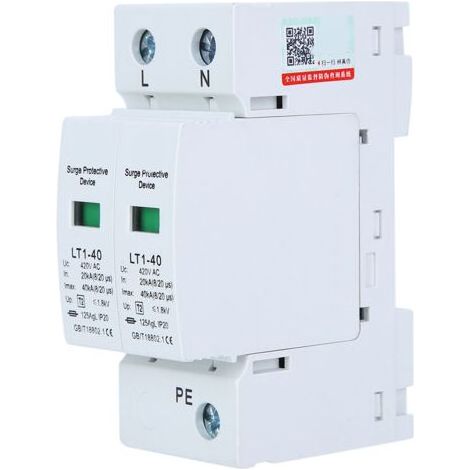 Appareils modulaires anti-tonnerre du module 2P LT140 40ka d'arc blanc de dispositif de protection contre les surtensions (1/5)