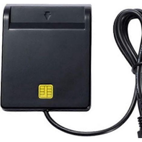Lecteur de cartes à puce USB pour distributeur automatique de billets. banque. déclaration fiscale. carte à puce. carte d'identité (noir) (1/5)