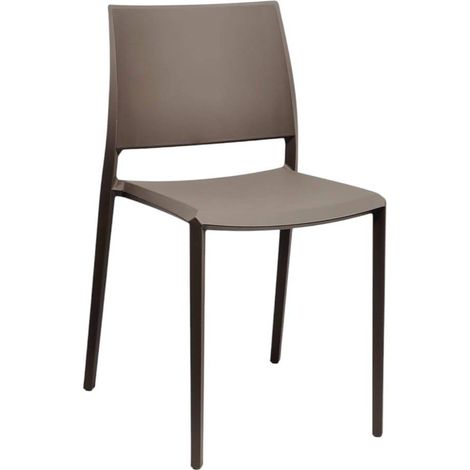 Ws Design – Chaise pliante en polypropylène tortora – Hauteur d'assise 47 cm – Empilable et léger – Pour intérieur et extérieur (1/5)
