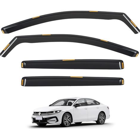 Wind Deflectors Black Rain Guards Window Visor Fits VW GOLF MK7 2012-2020 4pcs Car Wind Deflector Set Accessories Easy Installation