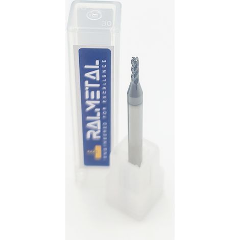 Fresa radiale in metallo duro integrale Fi3 x R0.5 x 4D x 50 - 45 HRC (1/2)