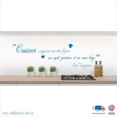 Crédence : CUISINER DEMANDE 1 - Couleur Bleu clair - Alu composite - 120 - 60 (1/3)