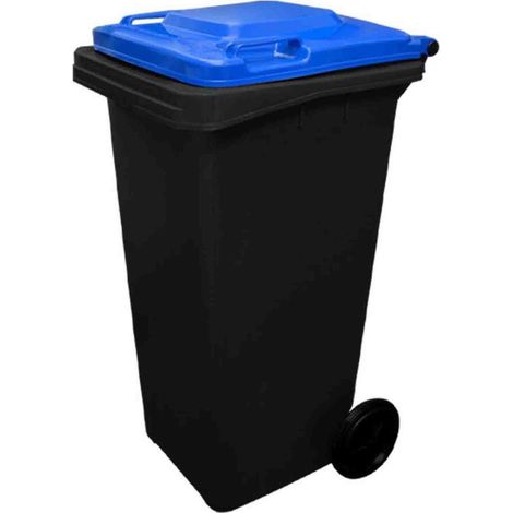 Contenedor de basura reciclables 240L 2 ruedas Ecodiseño Negro COLOR: AZUL -