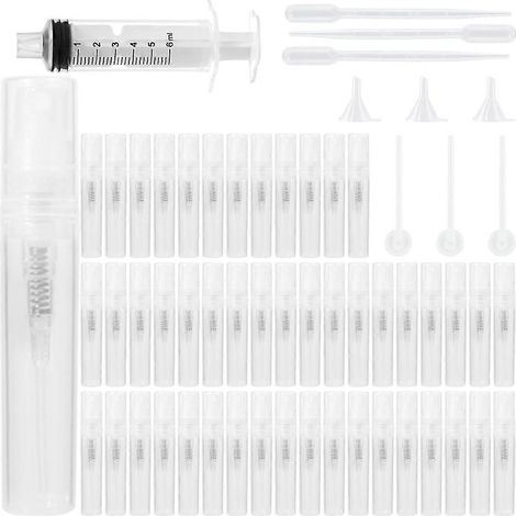 Mini flacon de 3 ml, petit flacon de parfum de voyage rechargeable avec 10 accessoires, pour parfums aux huiles essentielles de voyage. (1/5)