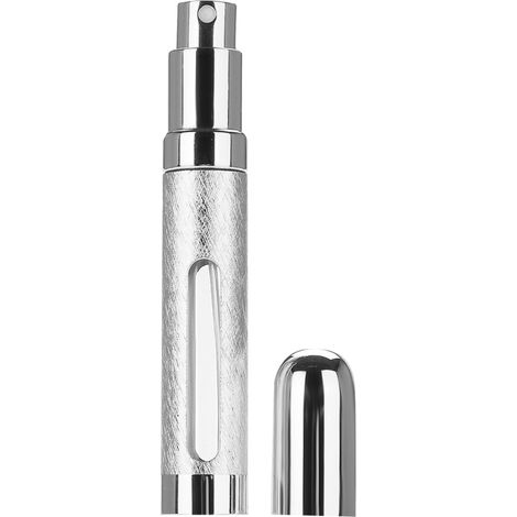 Flacon vaporisateur de parfum vide en verre de 12 ml, rechargeable, pour emballage argenté. (1/5)