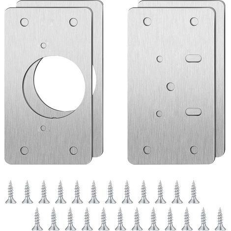 Ensembles De Plaques De Réparation Charnière Acier Inoxydable Avec Vis Et Supports (1/4)