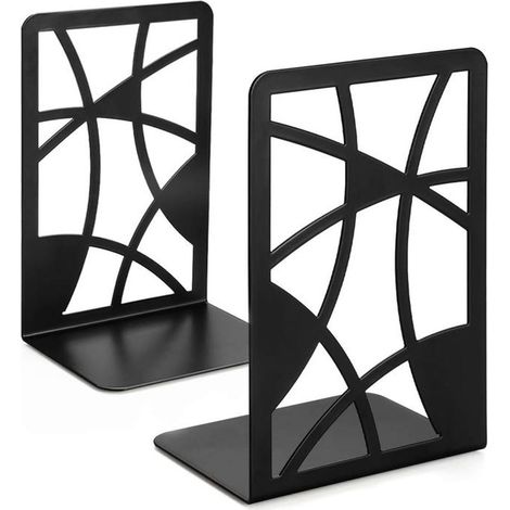 Serre-livres, serre-livres pour étagères, serre-livres en métal, séparateur de livres noir, serre-livres décoratifs pour livres lou