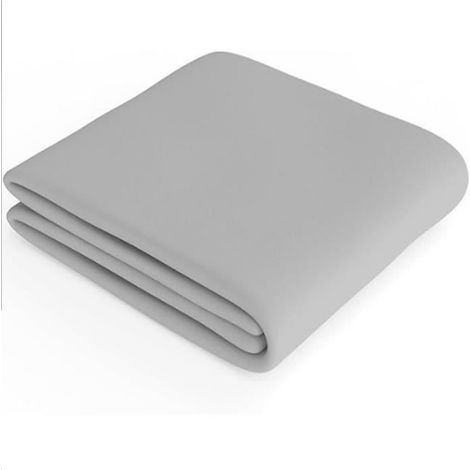 Drap-housse 200x200x30 cm gris clair en microfibre, lavable en machine, ajustement parfait pour matelas épais (1/4)