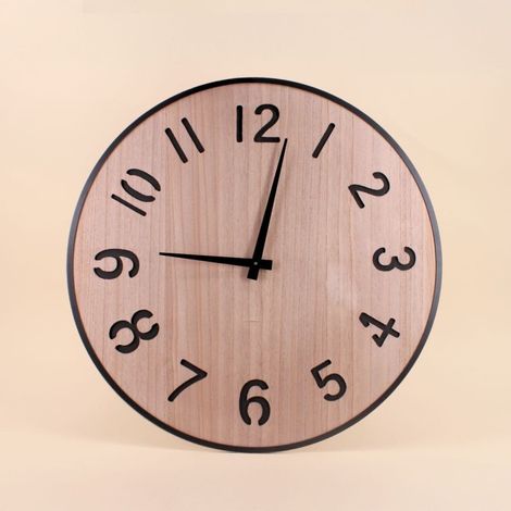 Horloge en bois et métal 60cm (1/5)