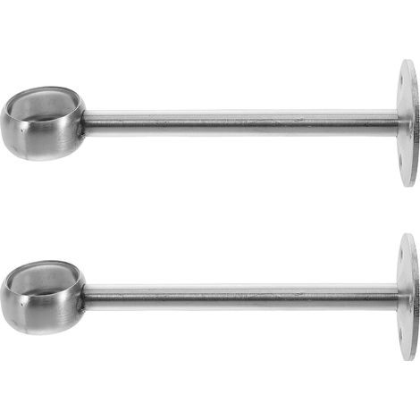 2 Pièces Équerres de Soutien pour Tringle à Rideaux Acier Inoxydable Épaissi Design Tête Ronde Charge Lourde pour Rideaux et Vêtements Maison ou Bureau (1/5)