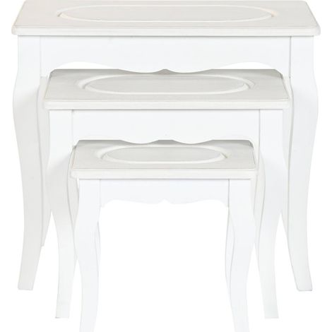 Table dappoint romantique bois mdf gris clair et blanc élégant - Blanc romantique et gris clair doux (1/5)