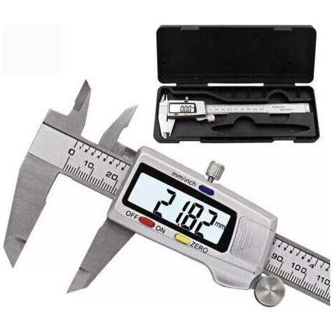 Elektronisches Maßband aus Edelstahl mit großem Display und einer Skala von 0–150 mm hochpräzises Messwerkzeug in Industriequalität (1/4)