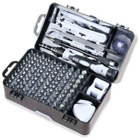 Kit de tournevis 135 en 1, tournevis magnétiques de précision, embouts Torx, outils multifonctions isolés, kit d'outils à main pour la réparation de téléphones portables (gris) (1/5)