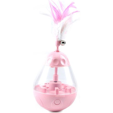 Bâton plume électrique automatique pour chat, jouet d’intérieur amusant, rose – DELKEVIC
