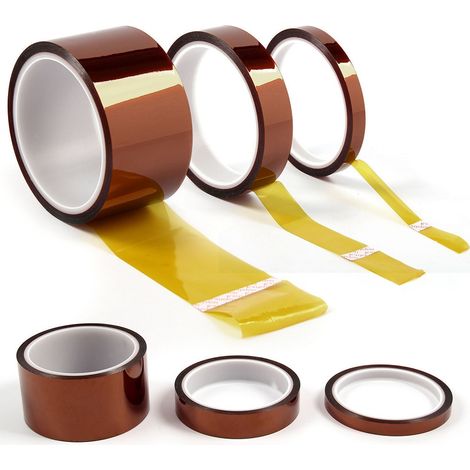 Nastro adesivo KAPTON tape in polyamide alte temperature fino a 300° protezione termica BGA da 33 Metri Misura - 10mm x 33mt ( 2 Rotoli) (1/5)
