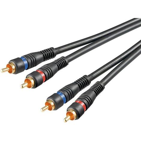 Cable noir RCAx2 dore 3m