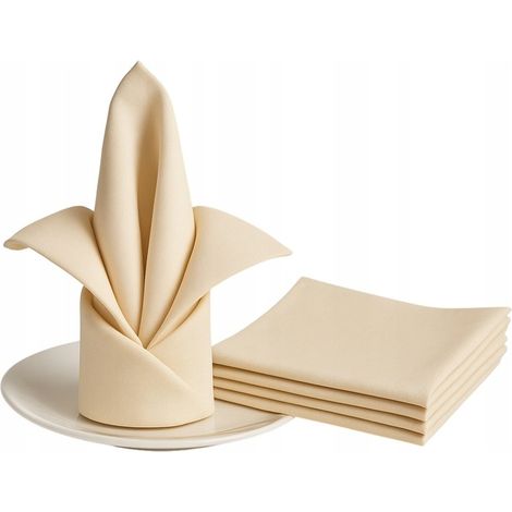 Servilleta de banquete 50x50cm, tejido liso 180g, color beige