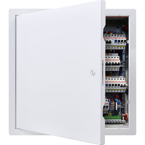 VEVOR Trappe de Visite 39x39 cm, Panneau deAcces pour Cloisons Seches Placo en Acier Galvanise, pour Plafond Plomberie et Electricite, Trappe de Maintenance Dimensions de Decoupe 37x37 cm, Blanc (1/5)