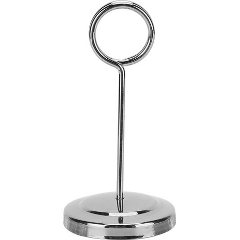 Porte-numéro de table en acier inoxydable durable, résistant à la décoloration et léger, avec pince photo, pour hôtels et restaurants, 10,5 cm, argent (1/5)