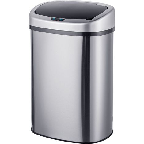 Pattumiera con sensore in acciaio inox da 50 litri - Argento (1/5)