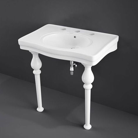 RAK Console Alexandra Basin with Ceramic Legs 850mm Wide - 3 Tap Hole (1/2)