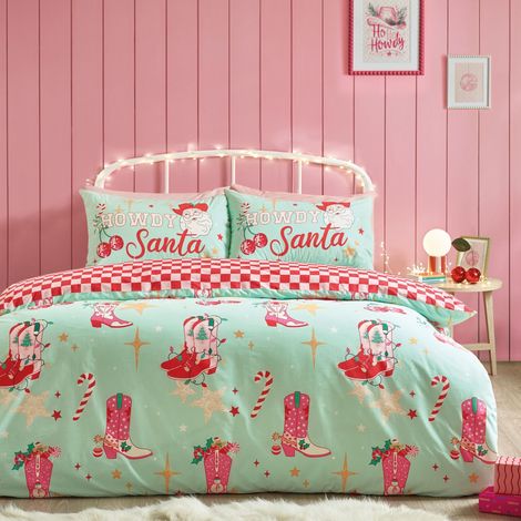 Parure de lit réversible avec Housse de Couette et taies d'oreiller Vert (1/5)