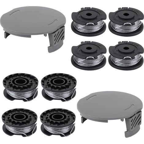Bobine Fil Coupe Bordure Compatible avec EasyGrassCut 18/23/ 26/ 18V-230/ 18V-260/ 18V-26 Rotofil, 8 Pièces F016800569/ F016800385 Bobines +2 Pièces F016F05320 Couvercles (1/5)