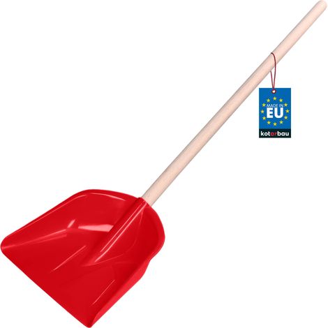 KOTARBAU® Pelle Enfant, Pelle à Sable 74 cm, avec Manche en Bois, PVC, Pelle de Jardin pour Enfant, Pelle à Neige, Rouge (1/5)
