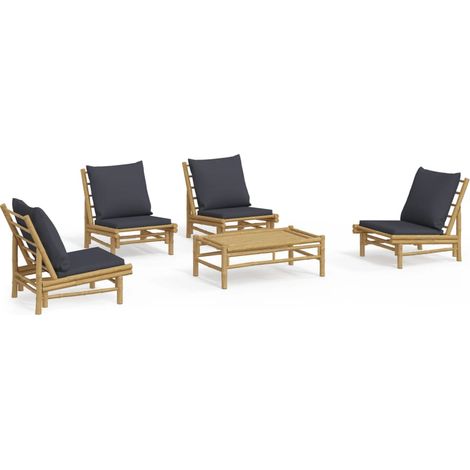 Maison Exclusive - 5-tlg. Garten-Lounge-Set mit Dunkelgrauen Kiss