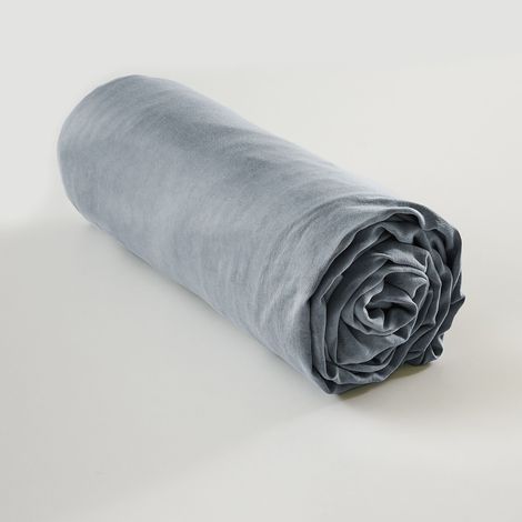 Drap-housse 160 x 200 cm en Lyocell - bonnet 35 cm Lysandre Stone (1/2)