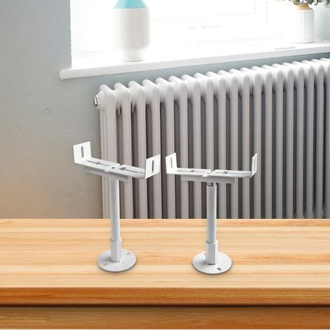 Paire de supports de radiateur en aluminium – Pieds tubulaires pour radiateur – Support de radiateur réglable en hauteur pour support vertical (réglable 26–31 cm)