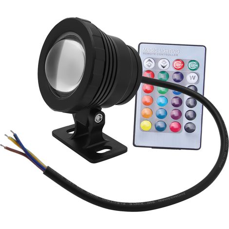 RVB LED sous-marin clair étanche multiproo-couleurs Spotlight de jardin extérieur AC / DC 12V (noir)