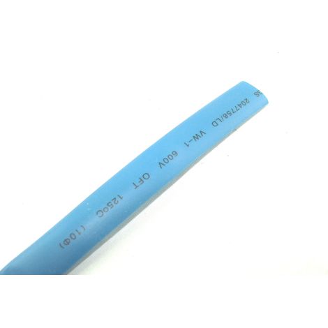 Tubo termorretráctil azul de 10 x 5 mm.