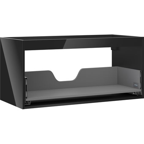 Mexen Box-A cuerpo de gabinete de baño 100 cm, 1 cajón, negro brillante - 91AX0-1000-470-1-70 (1/4)