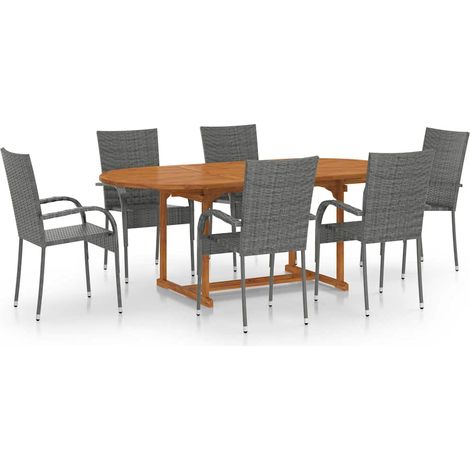 Maison Exclusive - Set de muebles de comedor de jardín 7 piezas r (1/5)