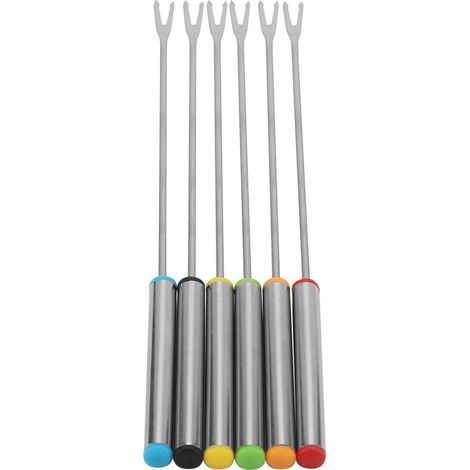 Ensemble de six fourchettes à dessert et fourchettes à fondue en acier inoxydable (1/5)