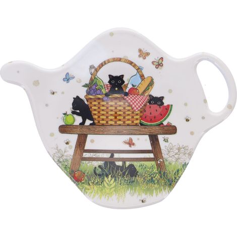 Soucoupe pour sachet de thé pique nique de chatons