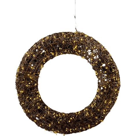 Ghirlanda tonda natalizia "Supreme" in metallo con led a luce calda -60 cm (1/4)