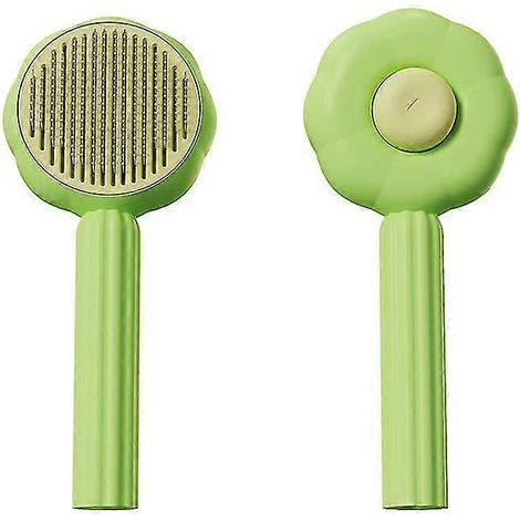 Brosse tournesol pour chats et chiens, idéale pour le démêlage, la perte de poils et le toilettage. Convient aux chiens et chats à poils courts et longs, avec ou sans sous-poil. (1/5)