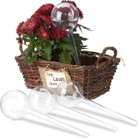 Pack Bi-Weekly Watering System Balls, Retractable Plant Watering Balls, Clear PVC Plastic, 8cm (1/4)