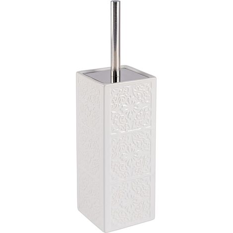 Brosse WC céramique Cordoba Blanc, Brosse WC Silicone, 35x9,5x9,5cm (1/5)